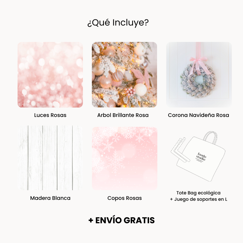 KIT DE FONDOS NAVIDAD ROSA