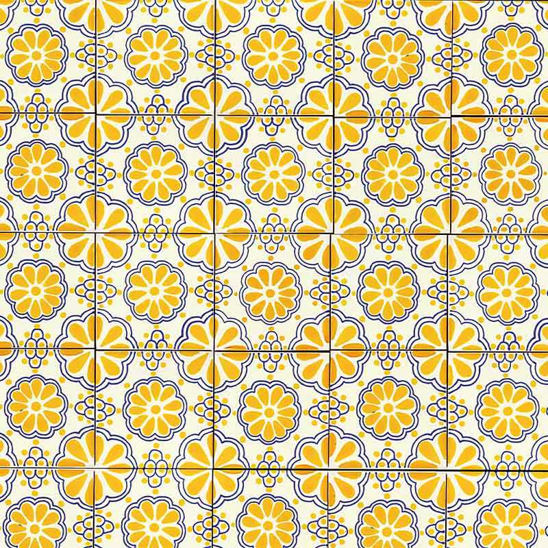 Azulejo flores amarillo