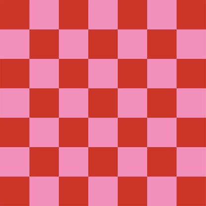 Cuadros rojos y rosa