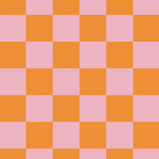 Cuadros naranjas y rosas