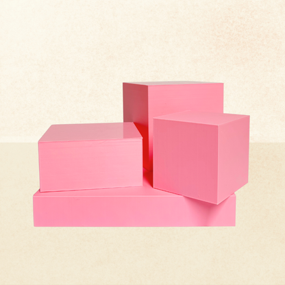 Set de 4 Props Cubos Rosas