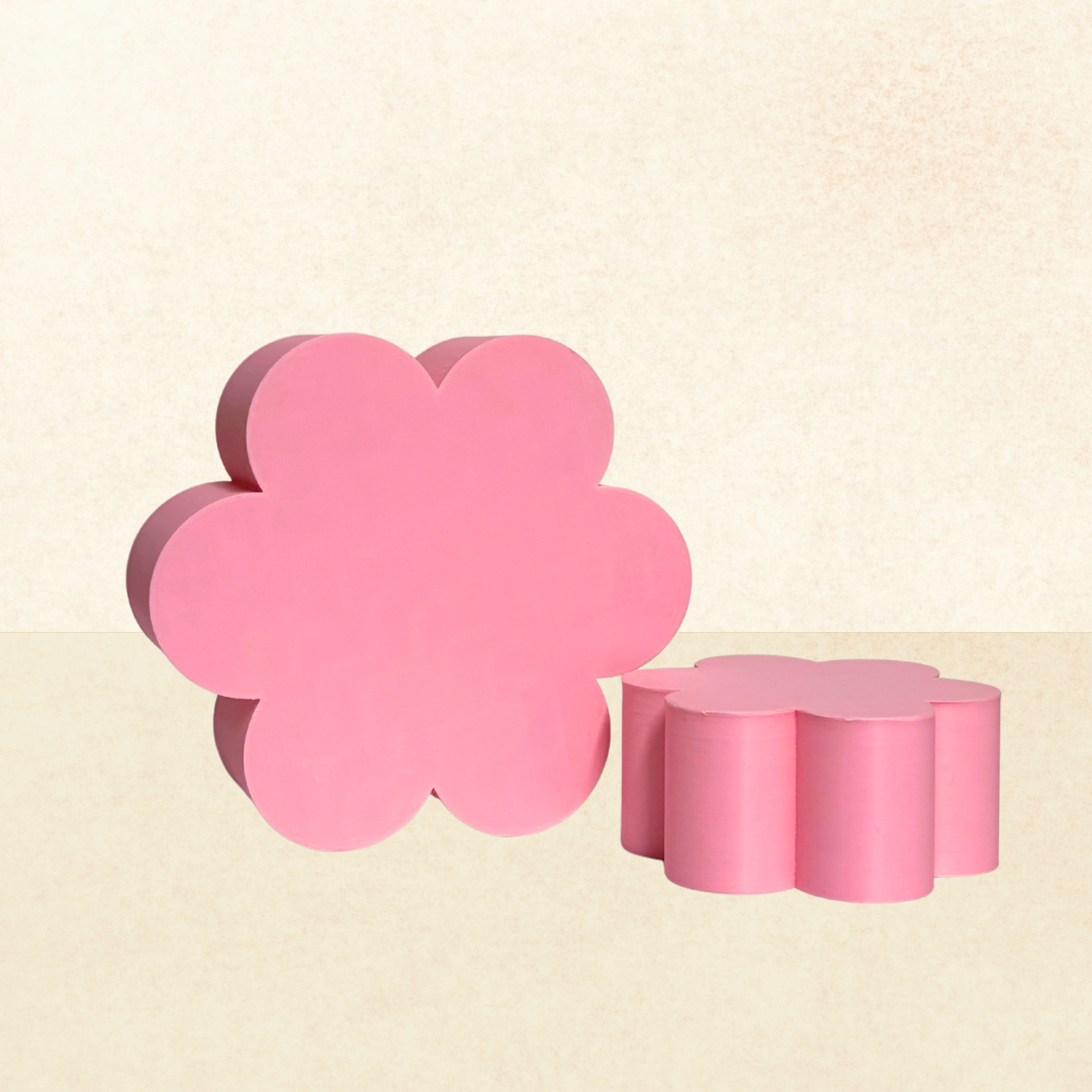 Par de props flor rosa