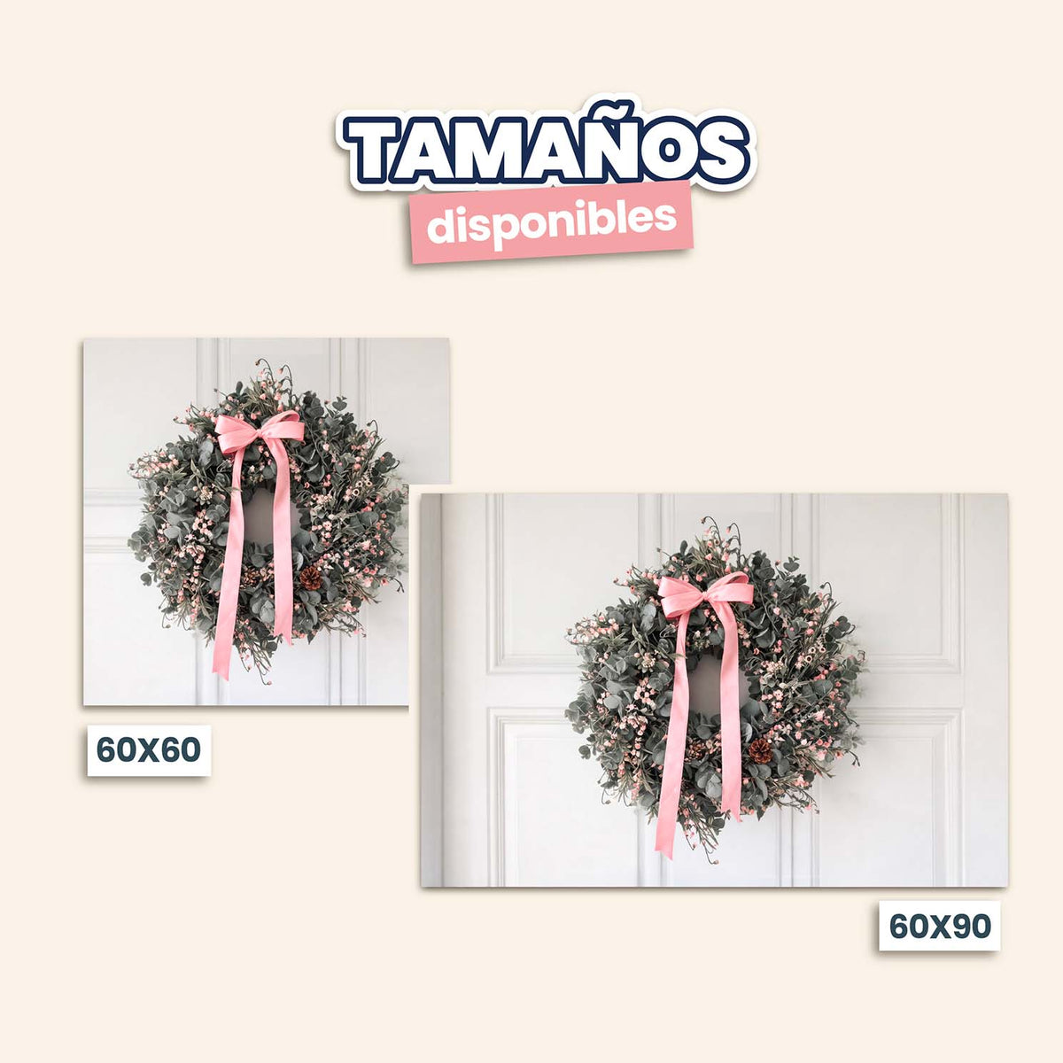 Corona Navidad Rosa